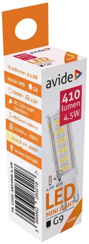 xAvide Led 4.5W G9 220° NW 4000K ABG9NW-4.5W